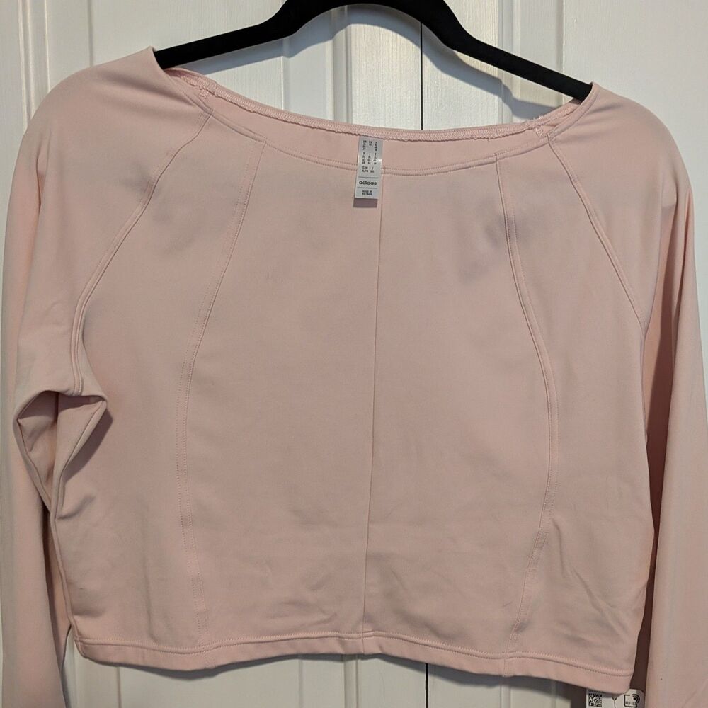 Adidas Women's Light Pink Yoga Top Long Sleeve Sz XL New w/ Tags